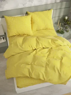 Наволочка комплект 2шт перкаль Сказка "Желтая клеточка" 40х40 см на молнии