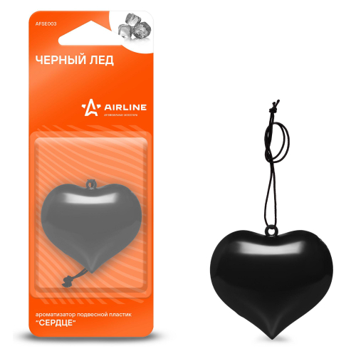 Ароматизатор на зеркало Airline сердце черный лед