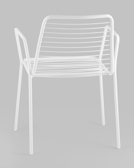 Стул с подлокотниками Дели металл белый