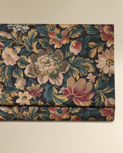 Zara Home - Простыня с изображением цветов, темно-синий, 160x280 см