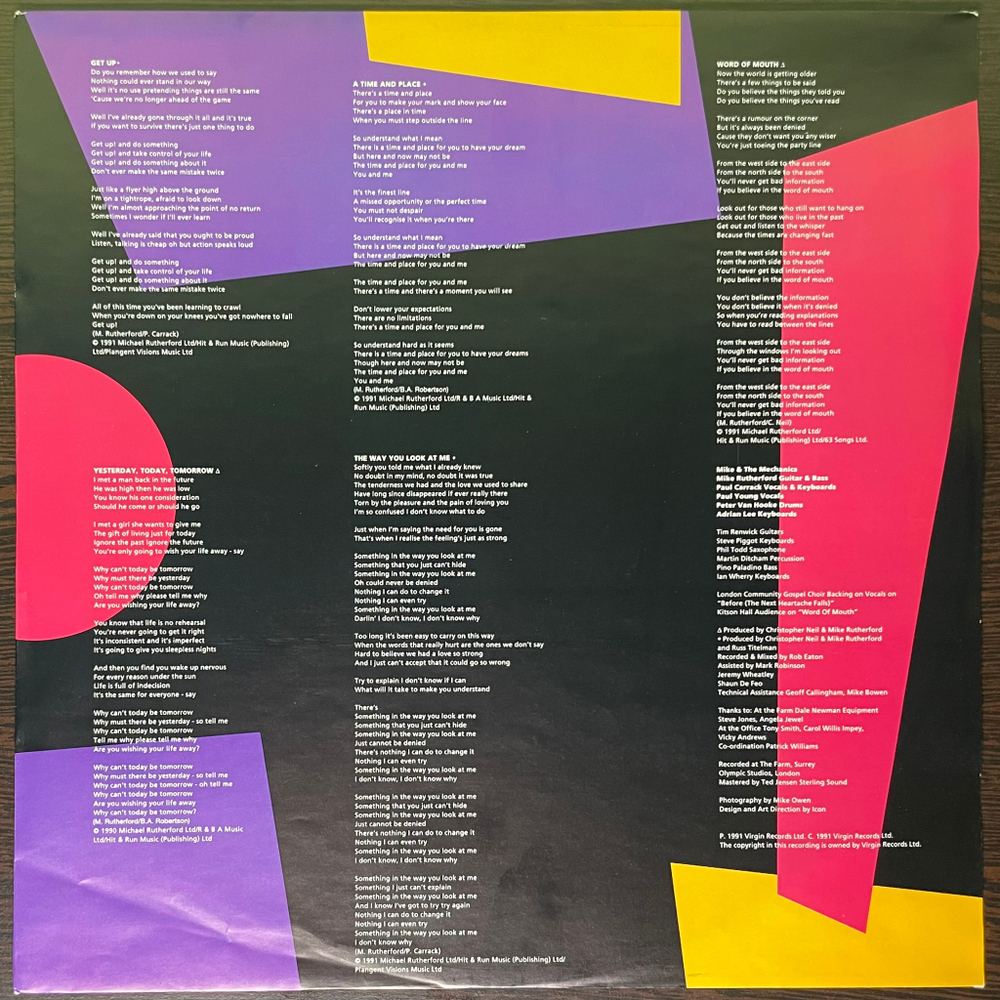 Mike & The Mechanics ‎– Word Of Mouth (Европа 1991г.)