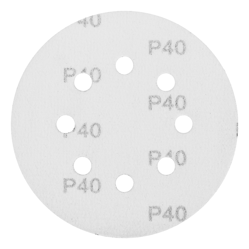 Круг абразивный на ворсовой подложке под "липучку", перфорированный, P 40, 125 мм, 1 шт Matrix