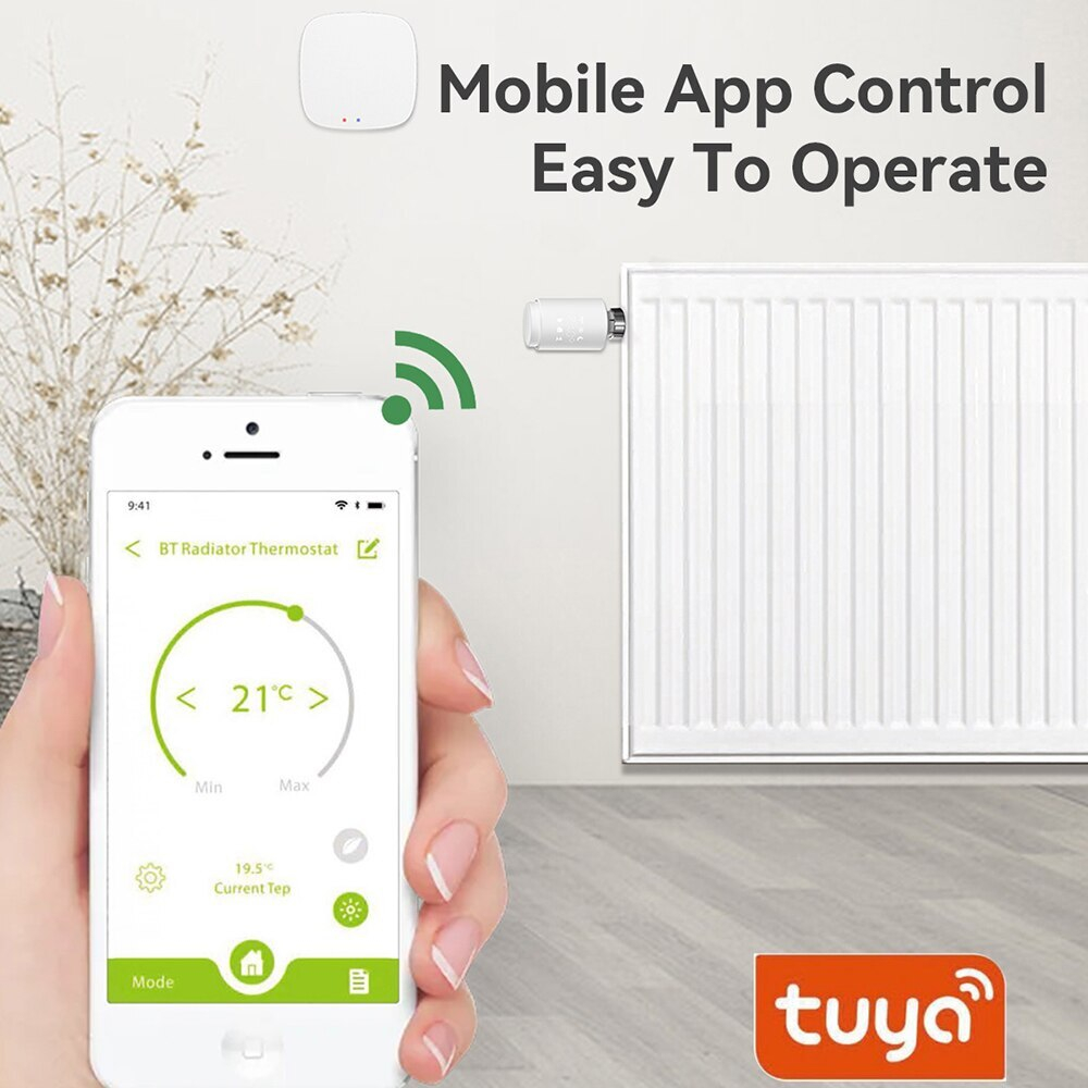 Умный термостат Tuya Zigbee. Термоголовка для радиатора Smart Zigbee с ЖК-дисплеем - работает с Яндекс Алисой