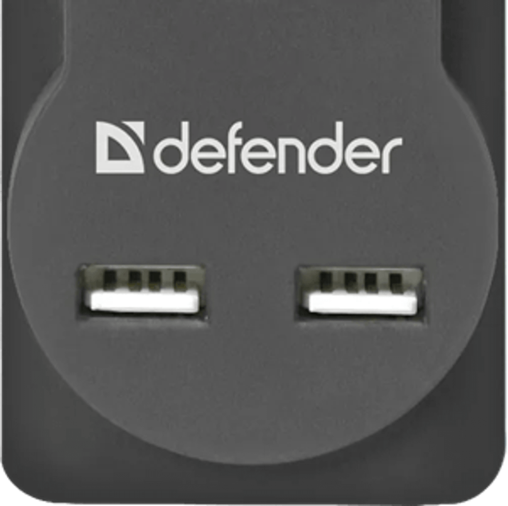Сетевой фильтр Defender DFS 751 5 розеток, 1.8 м (защита от ВЧ и импульсных помех, USB зарядка 2.1А)