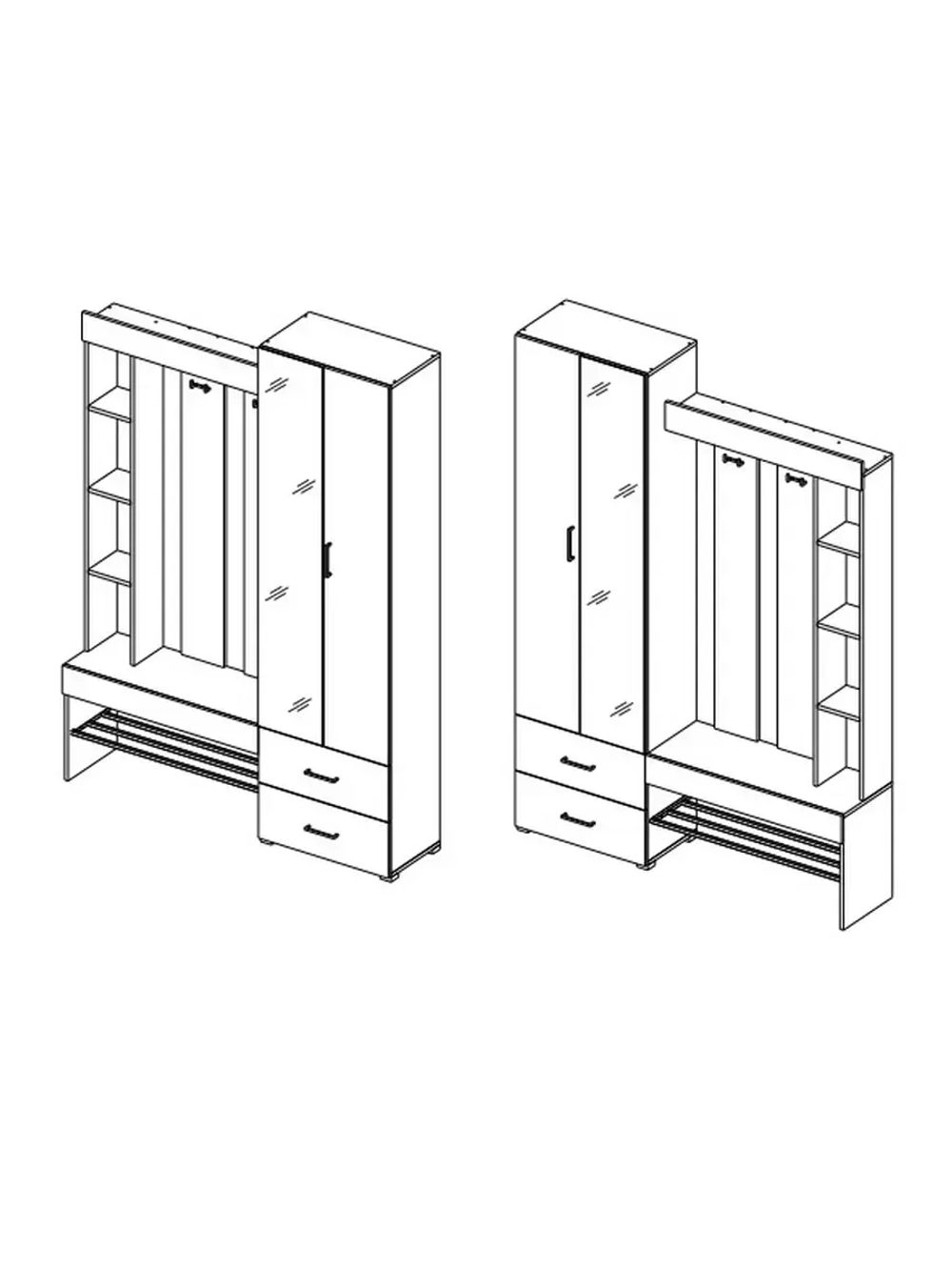 Прихожая Домино (золотой крафт)
