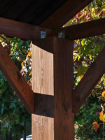 Беседка садовая для дачи, 413х313х324, из массива сосны, с крышей, венге