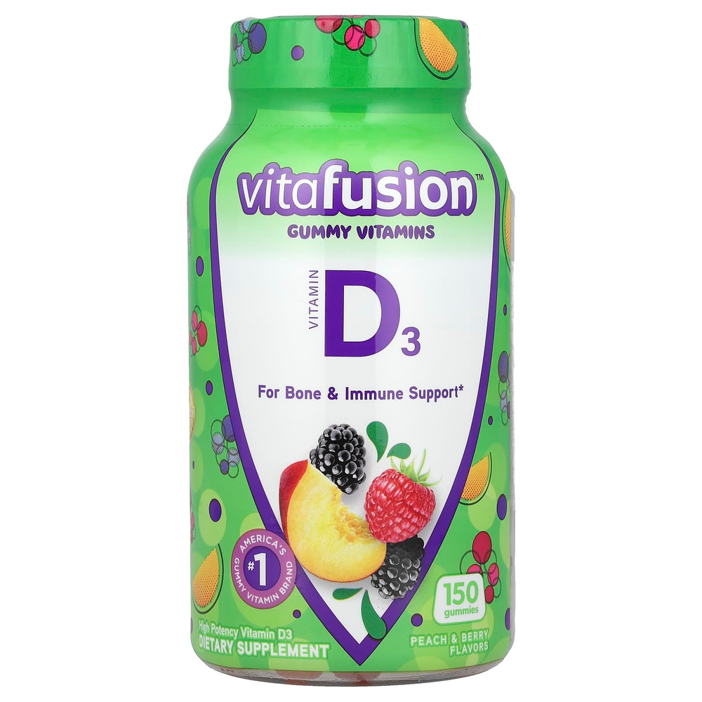 VitaFusion, Витамин D3, персик и ягоды, 150 жевательных таблеток
