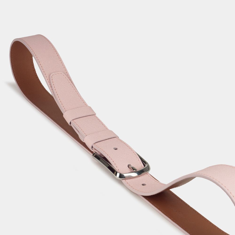 Женский кожаный ремень шириной 35мм бледно-розового цвета