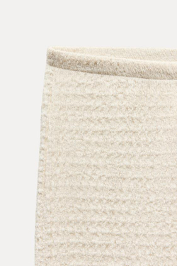 ZARA БРЮКИ ПРЯМОГО КРОЯ ИЗ РЕЛЬЕФНОЙ ТКАНИ, ЭКРЮ