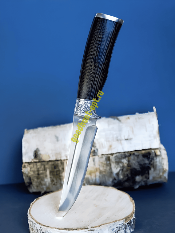 Тактический нож кованый туристический Кизлярский с ножнами Черный