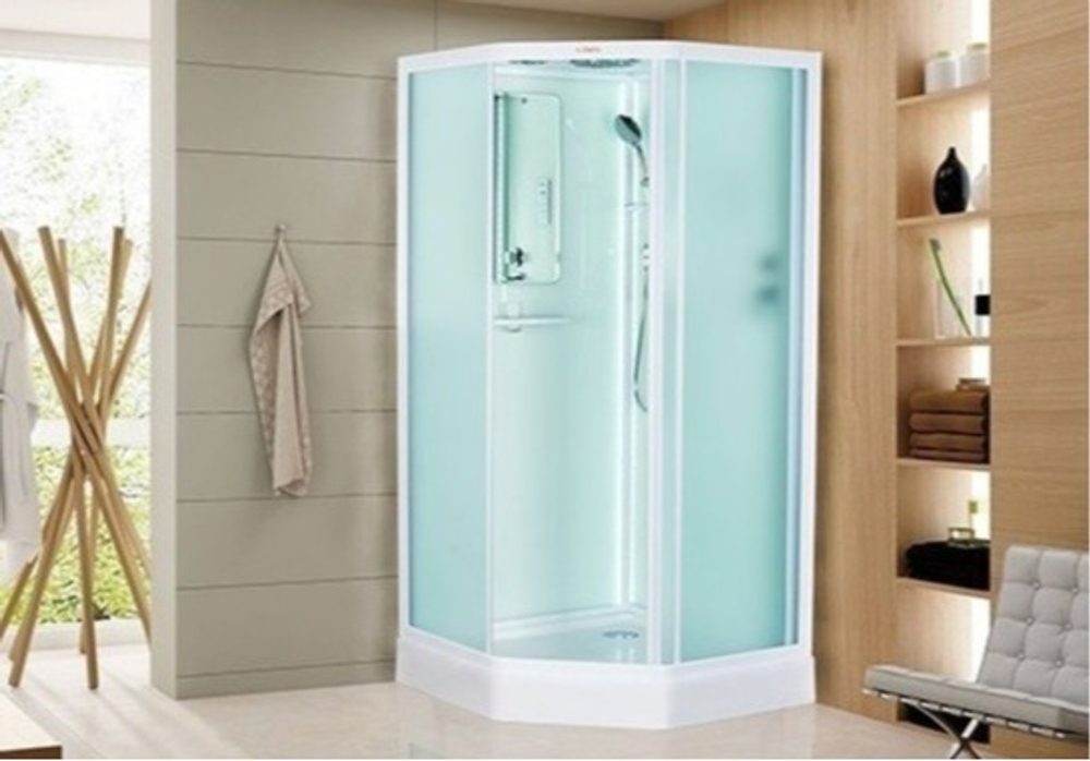 Душевая кабина Esbano (Эсбано) L100PR, с низким поддоном, с электрикой и LED освещением, 100х100х210