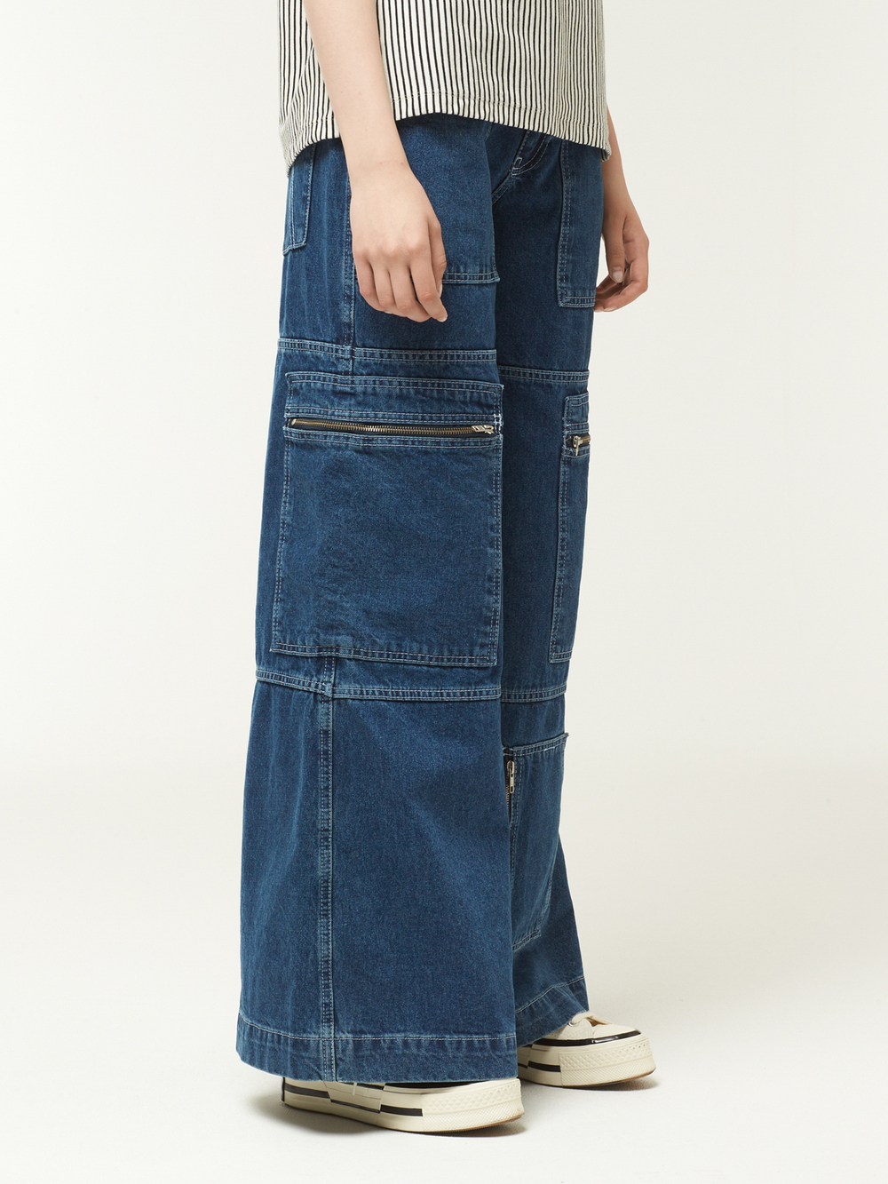 Женские Джинсы (Regular Fit) Zip Sweeper Wide Leg Indigo