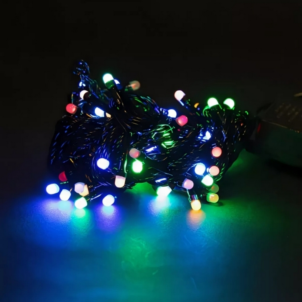 Гирлянда нить LED 300L (14m) "крупные матовые диоды" ч/п