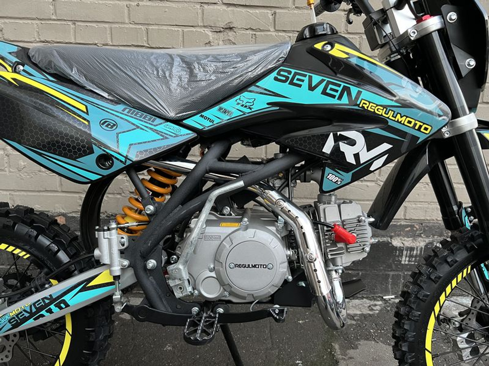 Питбайк Regulmoto SEVEN электростартер, Синий/Желтый