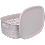 Корзина для хранения с крышкой «МАРСИ», цвет серый, 39*28*15см