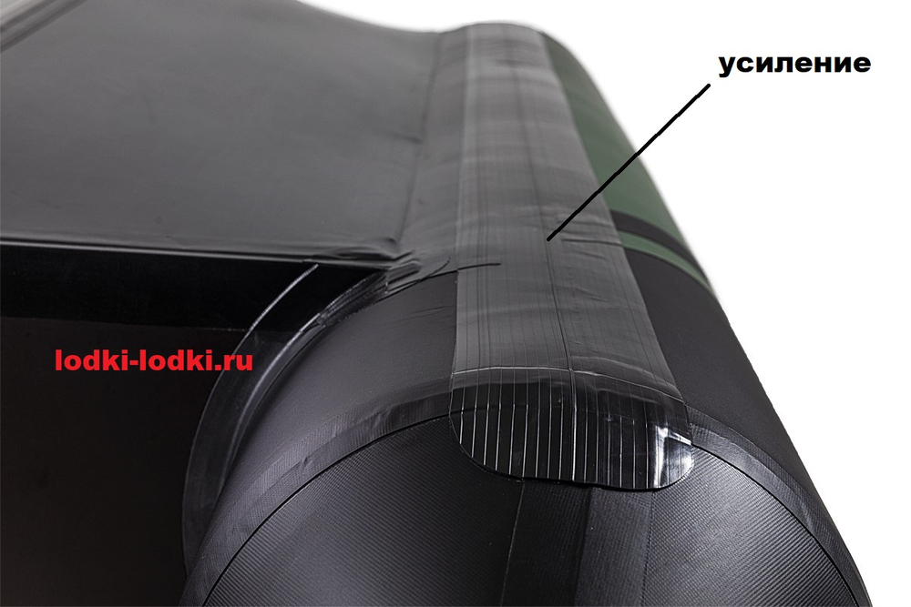 Броня-320 СК слань+киль зеленый-черный (Лодка ПВХ под мотор с усилением)