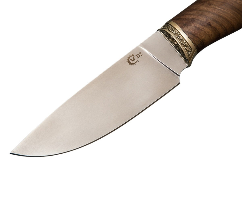 Нож кузница Сокол, ст. D 2, литье, орех(кап)