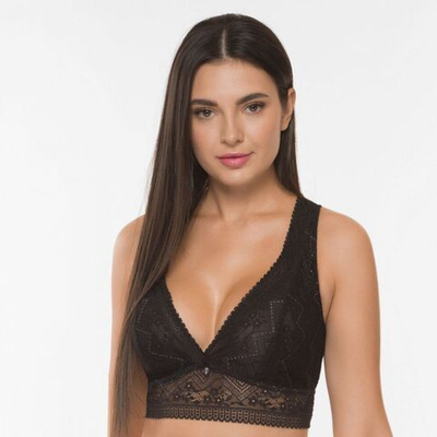 Кружевное бюстье Black Diamonds (Размер: L) (Цвет: черный)