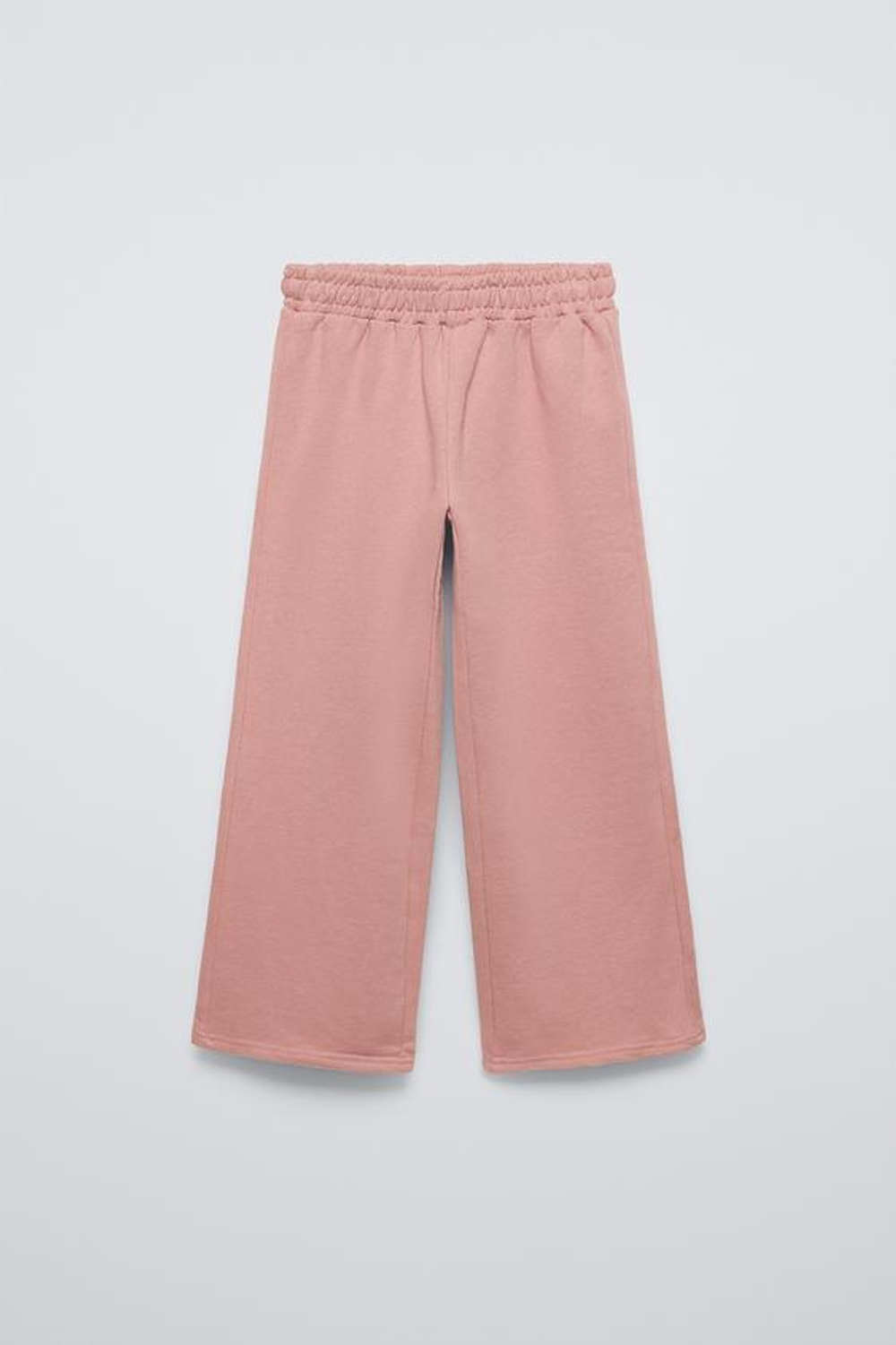 ZARA КОМПЛЕКТ ИЗ ХУДИ И БРЮК WIDE LEG ИЗ МЯГКОЙ ТКАНИ, ЛИНЯЛЫЙ РОЗОВЫЙ