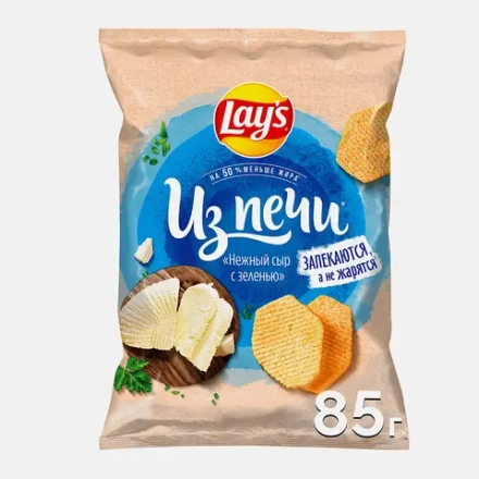 Чипсы Lays Из печи Нежный сыр с зеленью 85г