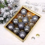 Новогодние шары «Волшебство ночи» 8 см (набор 12 шт), Графит