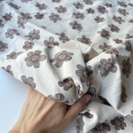 Фланель Крупные ромашки на светло-бежевом фоне