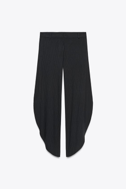 ZARA БРЮКИ В ПОЛОСКУ С РАЗРЕЗАМИ — ZW COLLECTION, ЧЕРНЫЙ