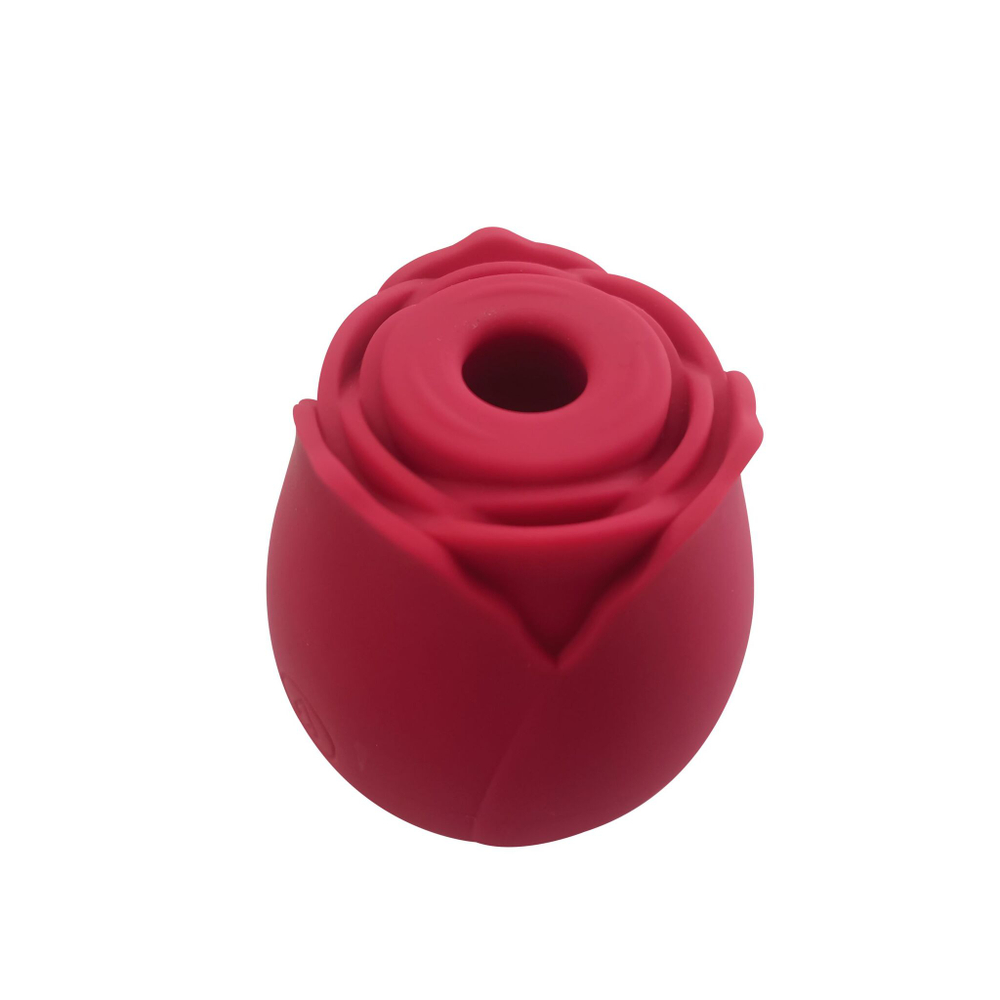 Изящный вакуумный стимулятор в форме розы (Цвет: малиновый)