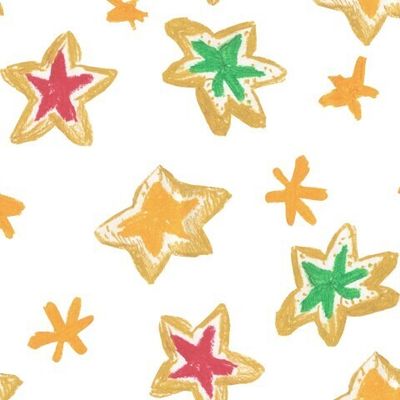 Бесшовный паттерн с рождественской едой восковыми мелками