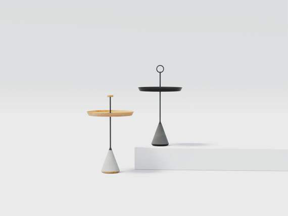 Журнальный столик Pin с кольцом, черный