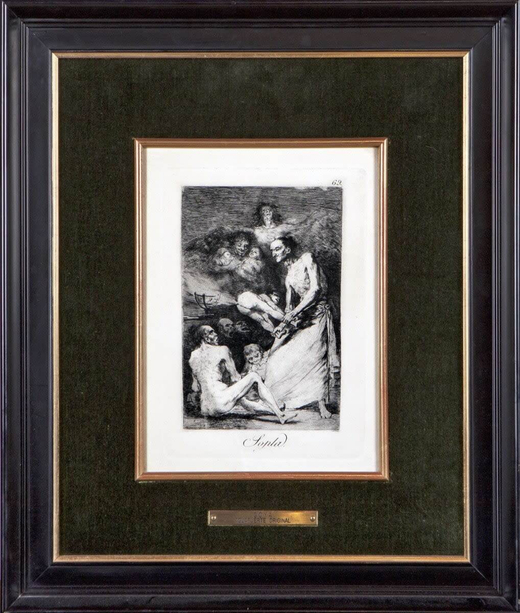 ФРАНСИСКО ДЕ ГОЙЯ. Поддувает (Sopla). Офорт 69 из цикла Los Caprichos.