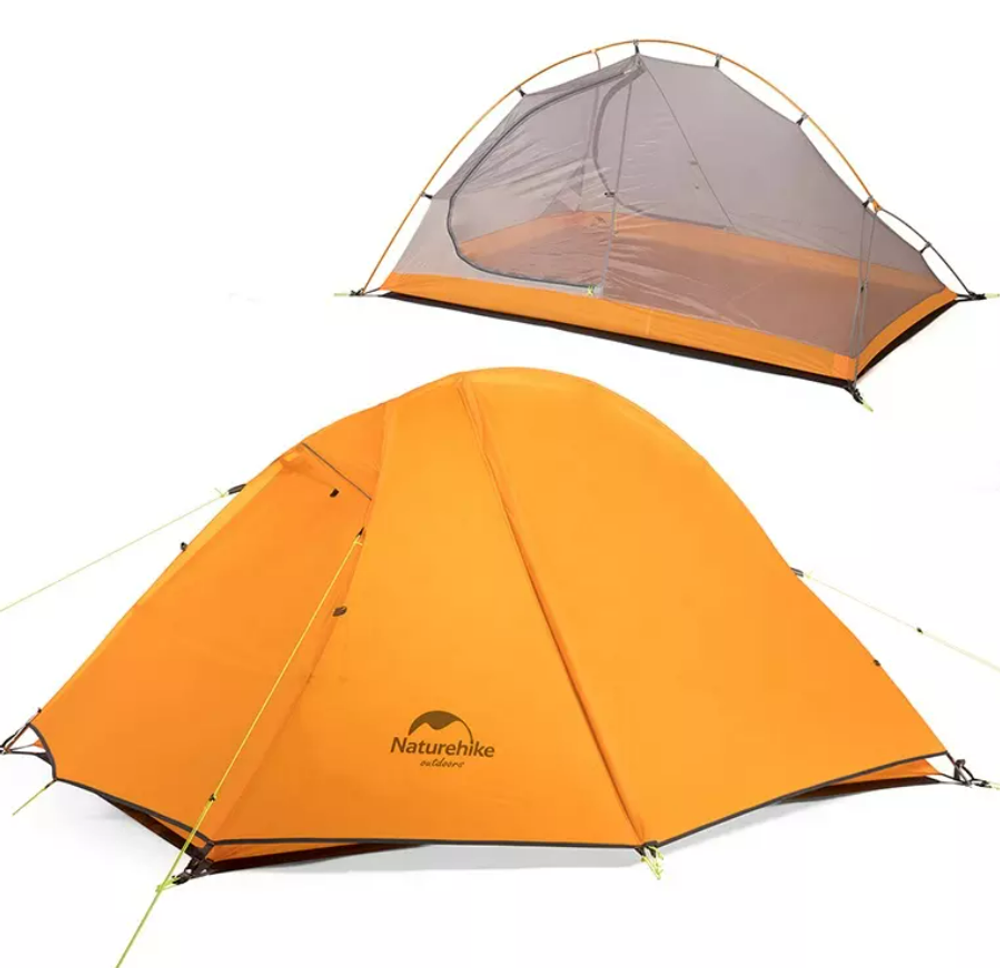 Палатка Naturehike Cycling (Spider) Si 1-местная, алюминиевый каркас, сверхлегкая, оранжевая, артикул NH18A095-D-DOR.