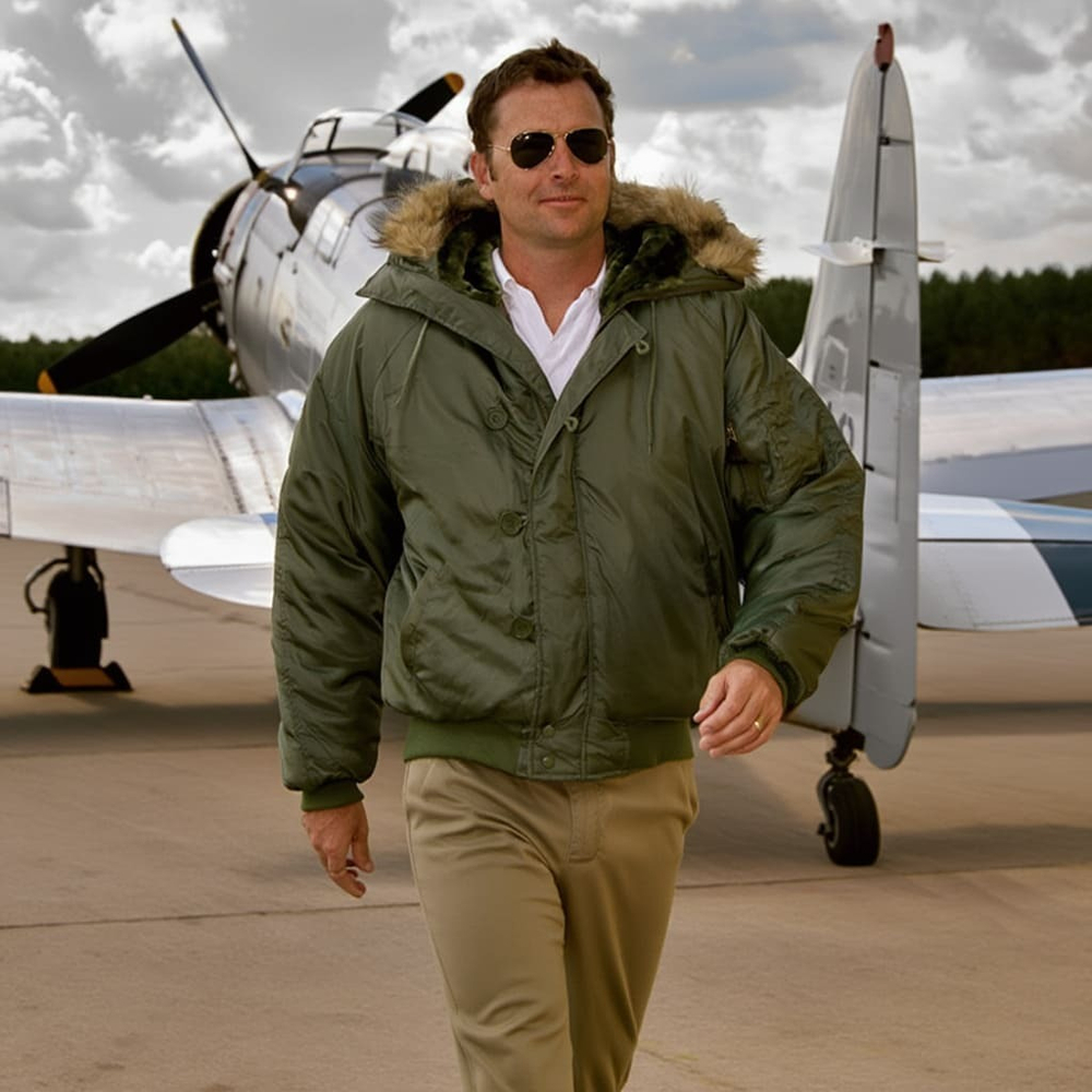 Куртка Мужская Alpha N-2B Flight Jacket (оливковая -S.green)