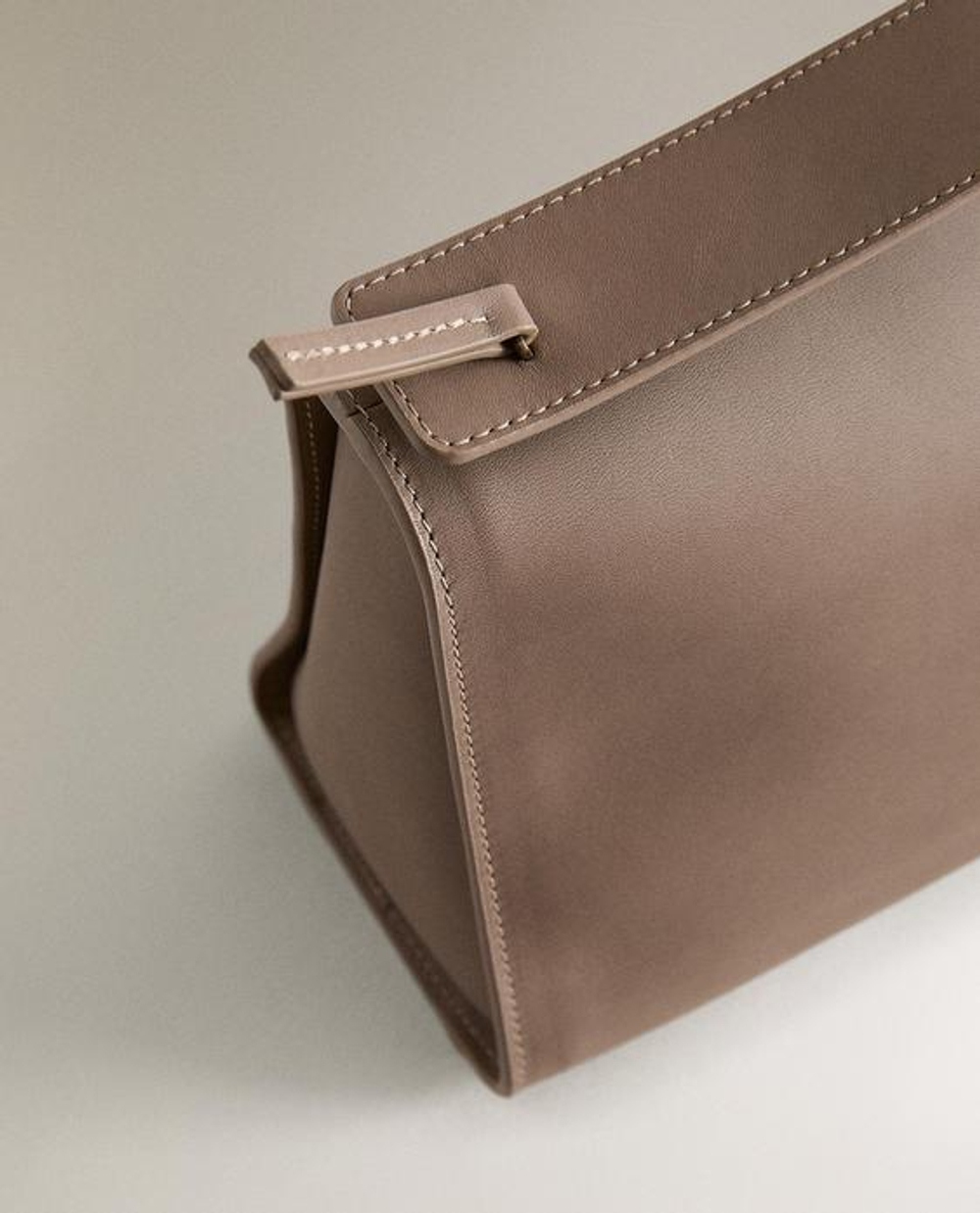 ZARA HOME МИНИ-КОЖАНАЯ СУМКА, СЕРО-КОРИЧНЕВЫЙ