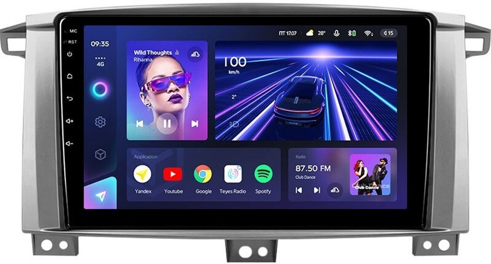 Магнитола для Toyota Land Cruiser 105 1998-2007 - Teyes CC3 Android 10, ТОП процессор, 4/32 Гб, CarPlay, SIM-слот