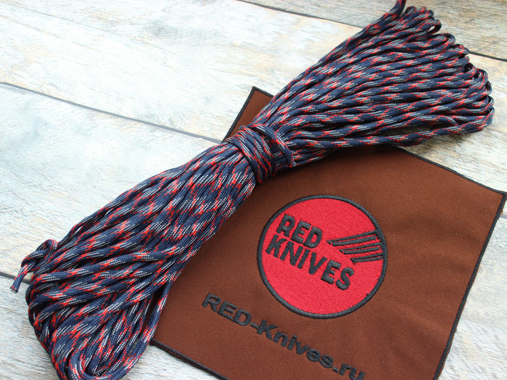 Паракорд 550 красно-белый с серым (7 жил) RZ Manufacturer PC007 - 1 метр