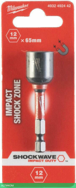 Насадка торцевая Milwaukee Shockwave 1/4" Hex-12ммx65мм (4932492442)