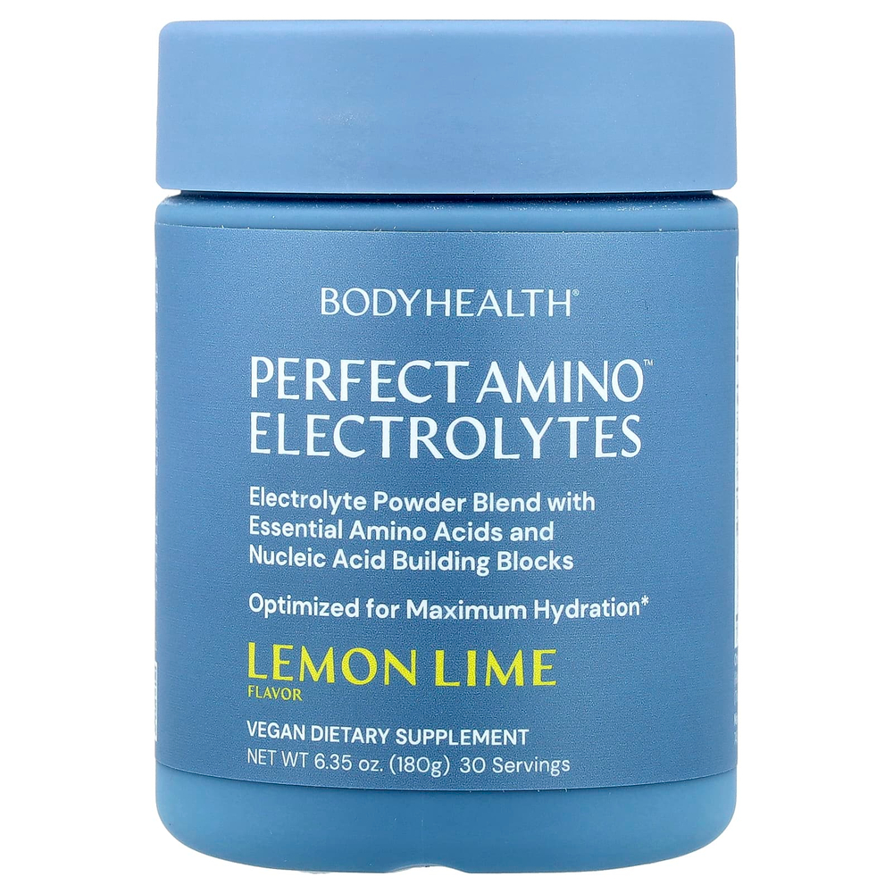 BodyHealth, Perfect Amino ™ Electrolytes, лимон и лайм, 180 г (6,35 унции)