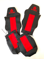 Чехлы SITRAK C7H (экокожа, черный, красная вставка)