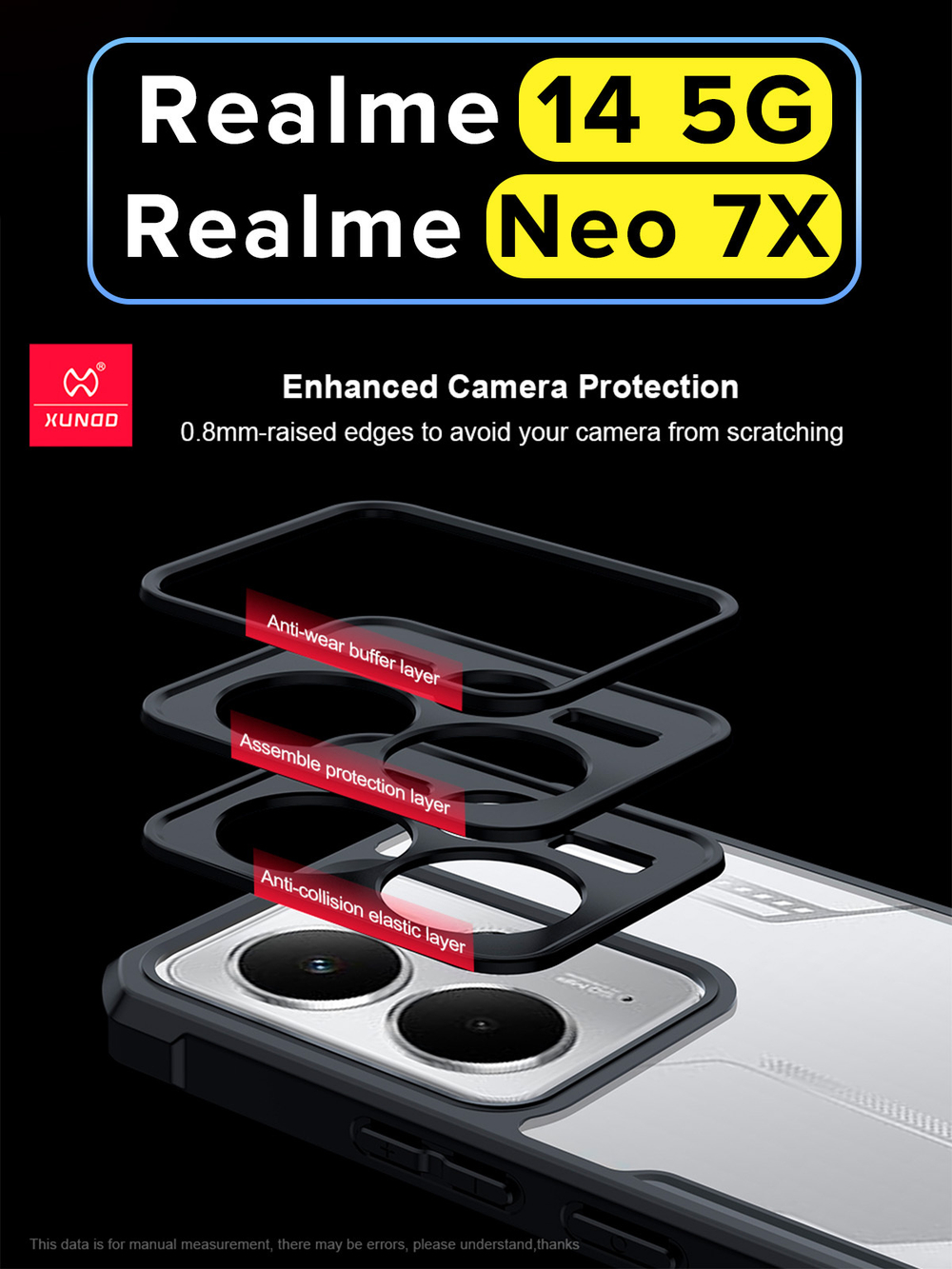 Чехол на Realme 14 5G / Neo 7X противоударный с усиленными углами XUNDD