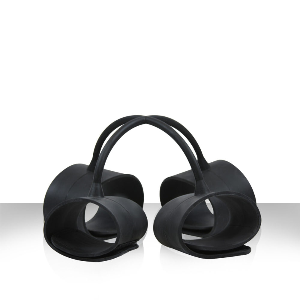 Набор чёрных наножников и наручников Silicone Submissions Hog Tie Cuffs (Цвет: черный)