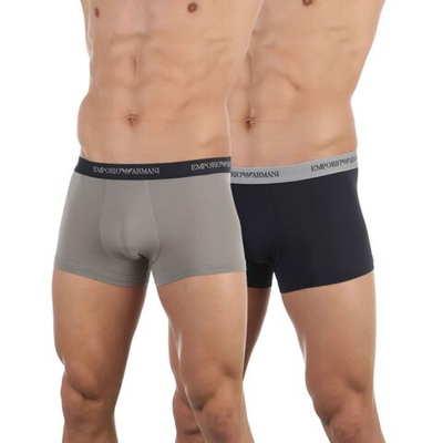 Набор из 2 трусов-боксеров Emporio Armani - серых и темно-синих (Размер: XXL) (Цвет: разноцветный)
