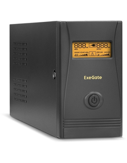 Источник бесперебойного питания Exegate EP285479RUS ИБП ExeGate Power Smart ULB-850.LCD.AVR.EURO.RJ &lt;850VA/480W, LCD, AVR, 2 евророзетки, RJ45/11, Black&gt;