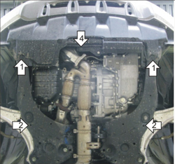 Усиленная защита Motodor картера двигателя, кпп. 2 мм, сталь. для Nissan Murano 2007-2010,Nissan Murano 2010-2016 арт.01439