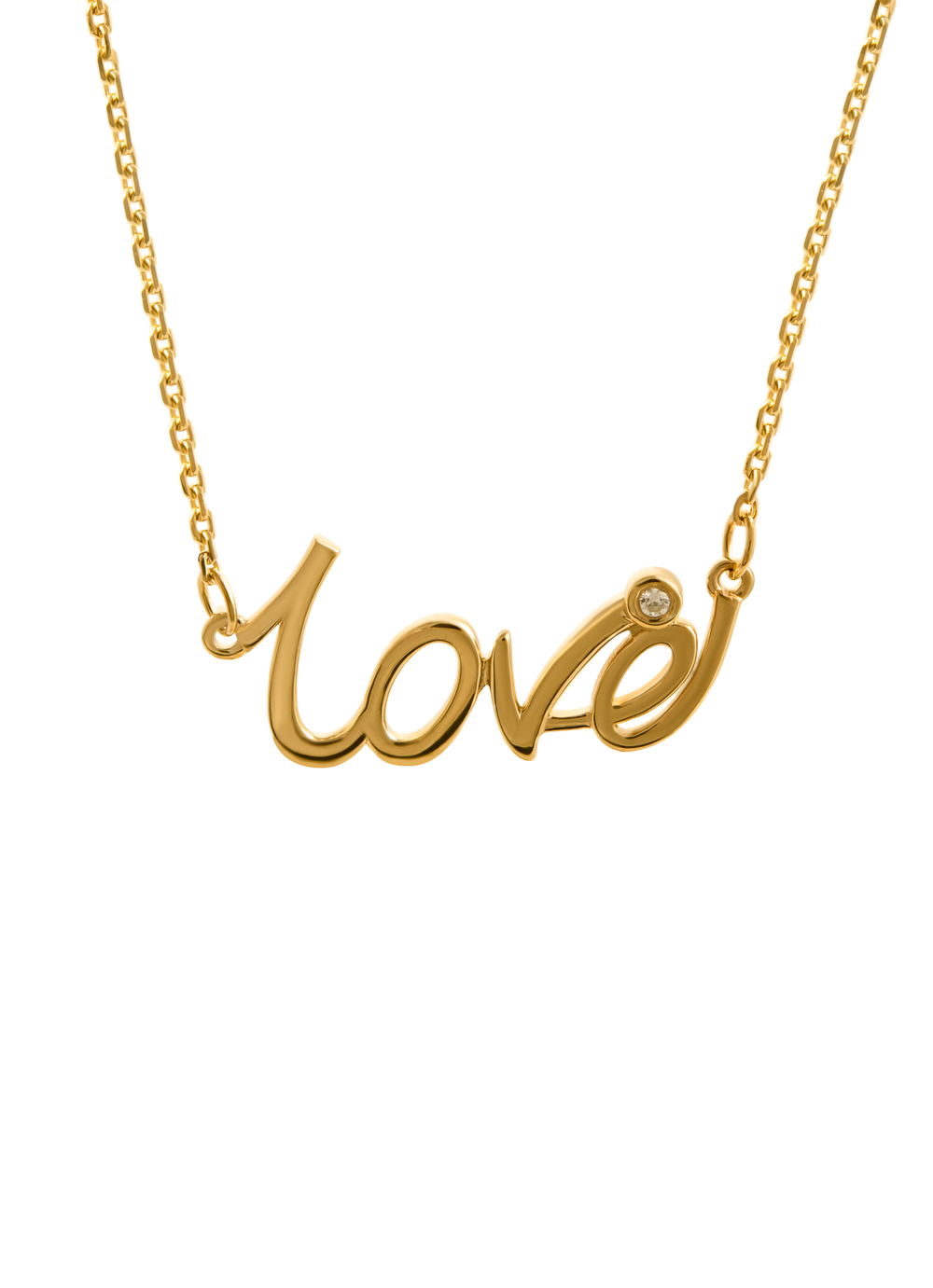 Колье на цепочке "Love" (фианит)