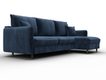Диван угловой Лига-064 НПБ угол универсальный ВЕЛЮР TOWER 13 синий