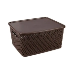 Корзина Плетенка (350х175) с крыш. корич (комплект 8 шт)