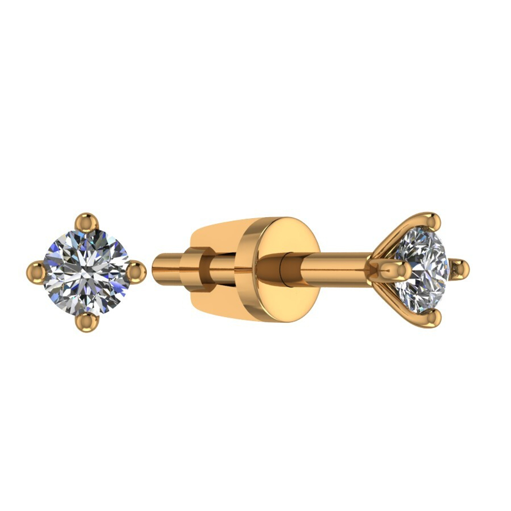 Серьги из золота 585 пробы с Фианит