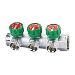 Коллектор регулирующий VARMEGA VM14633, 1, на 3 выхода 3/4ЕК, хромированный