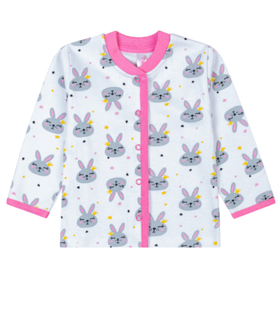 Кофточка д/новорожд. р.74-80 M0833IR-0/1 белый, зайчик (Такро)